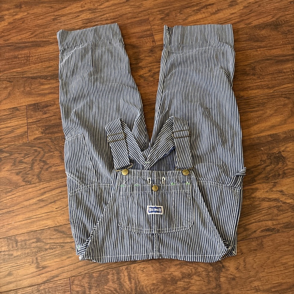 Vintage children's Big Smith Sanforized hickory stripe overalls